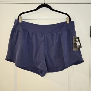 Avia Moisture Wicking Lined Compression Shorts With Secret Pocket Blue Size XXL